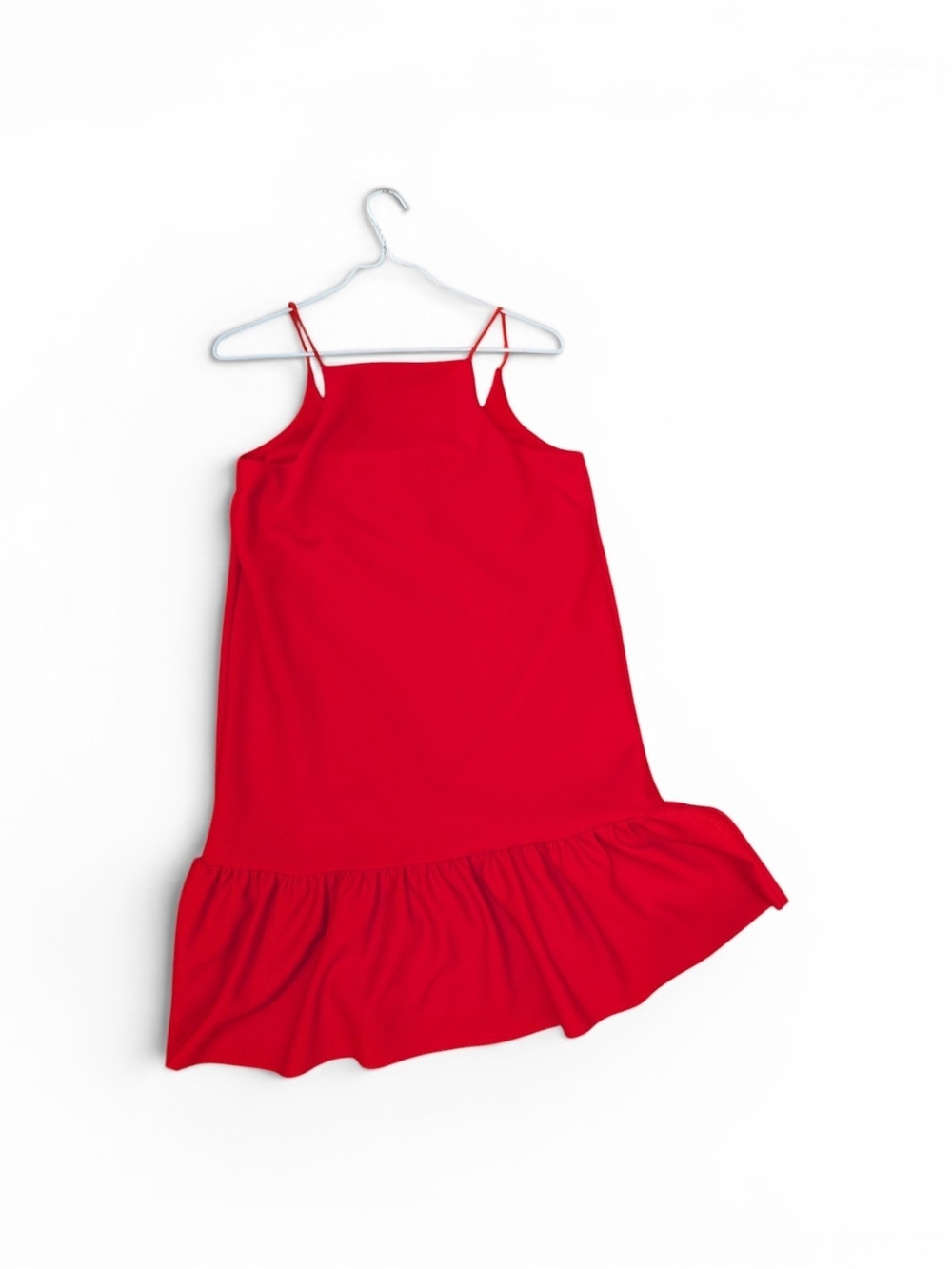 Zara Red Halter Ruffle-Hem Mini Dress - Picture 2 of 3